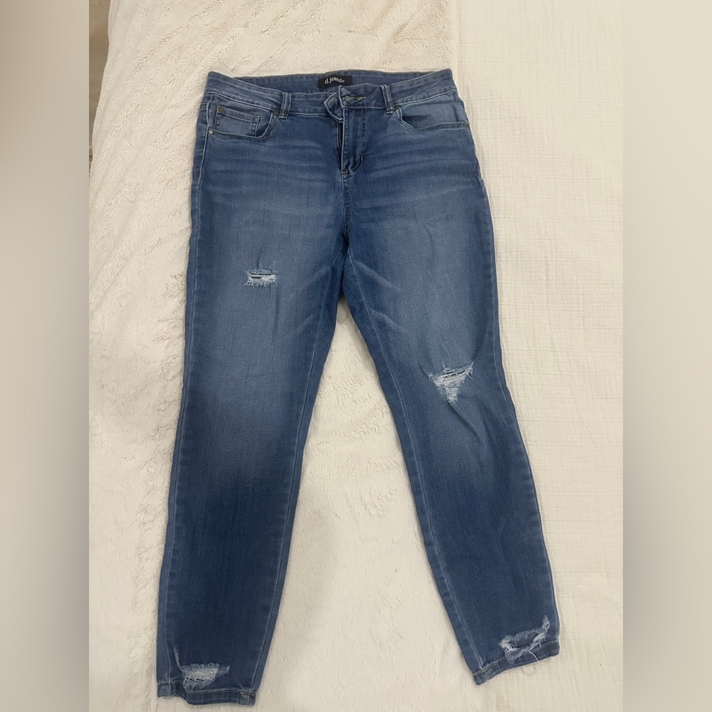 d. jeans Women's Distressed Blue Skinny Jeans